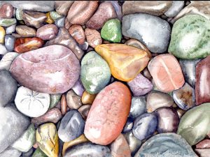 Hidden Treasure, watercolour, 12x9"