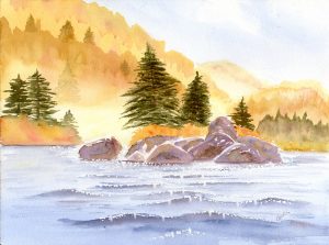 Autumn Memories, watercolour, 9x12"