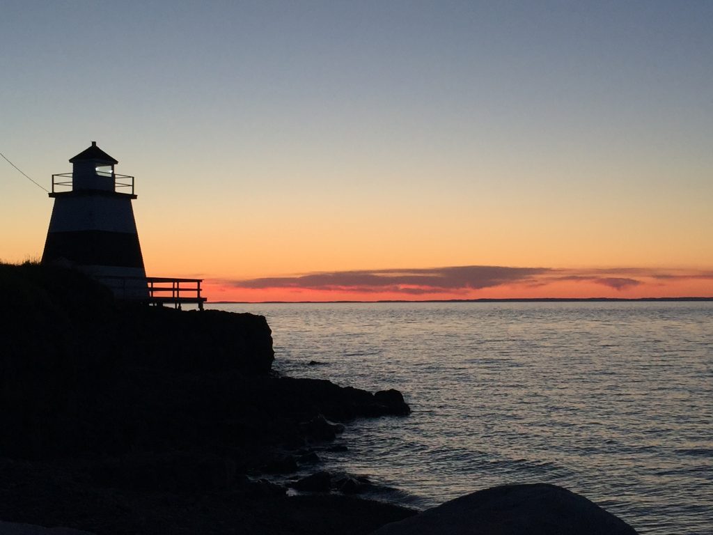 Fundy sunset and lighthouse